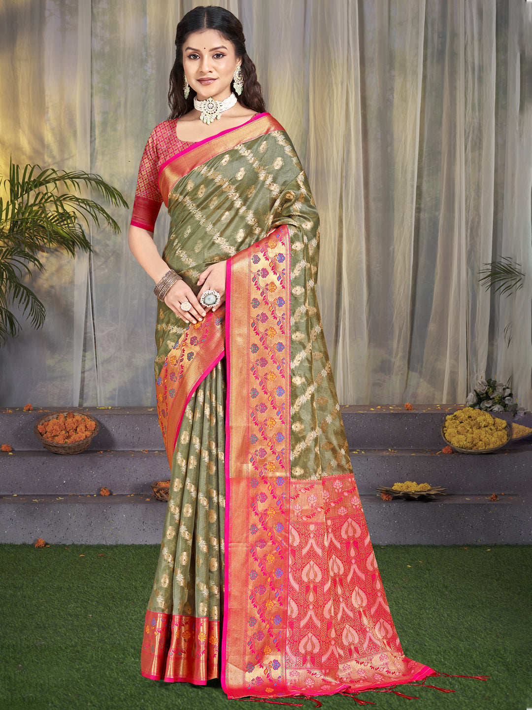 Gray Silk Saree