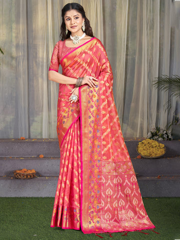 Pink Silk Saree