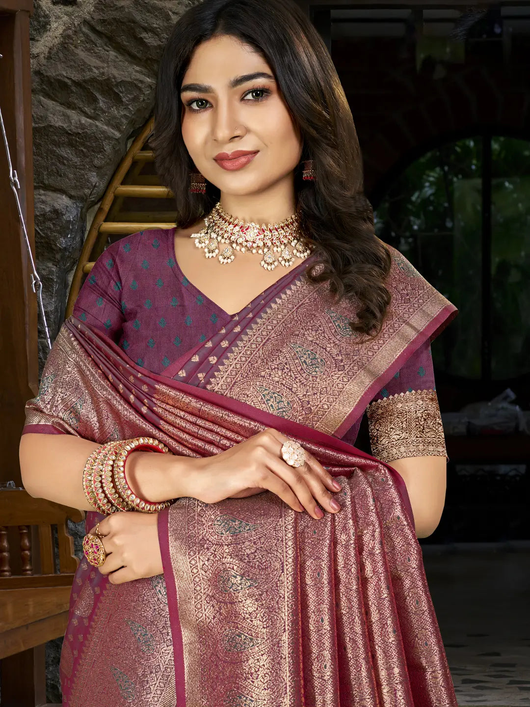 Purple Silk Saree