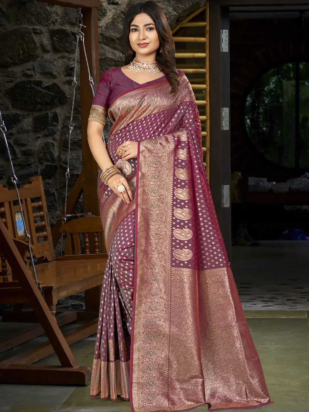 Purple Silk Saree