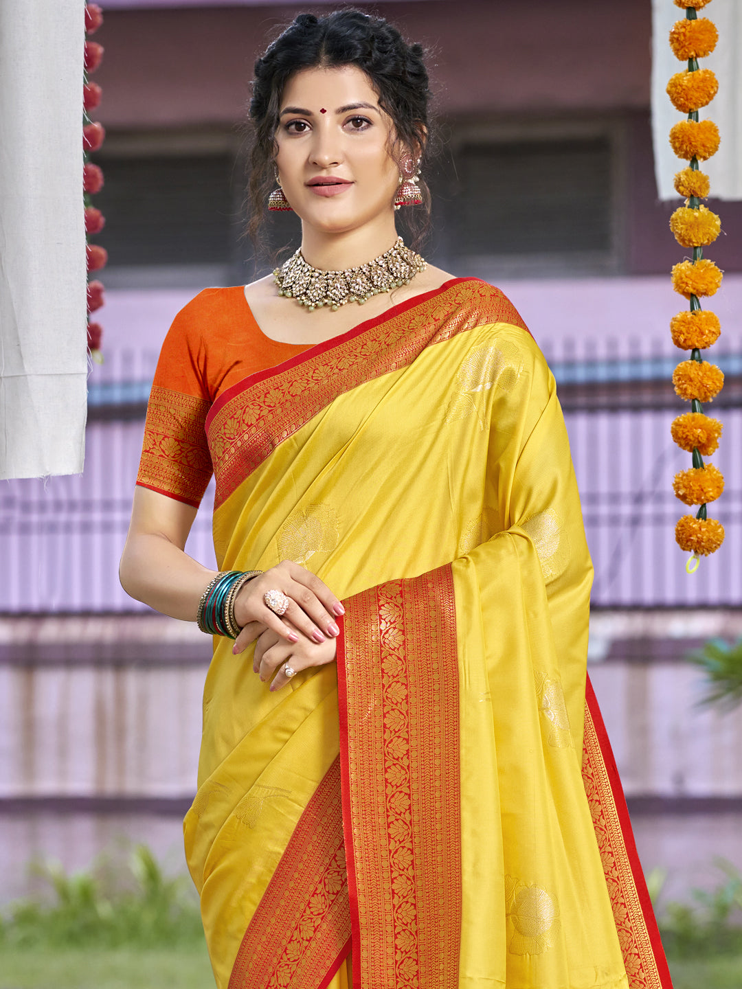 Yellow Silk Saree