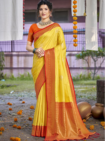 Yellow Silk Saree