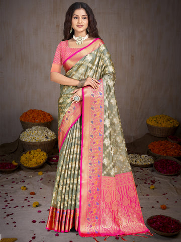 Gray Silk Saree