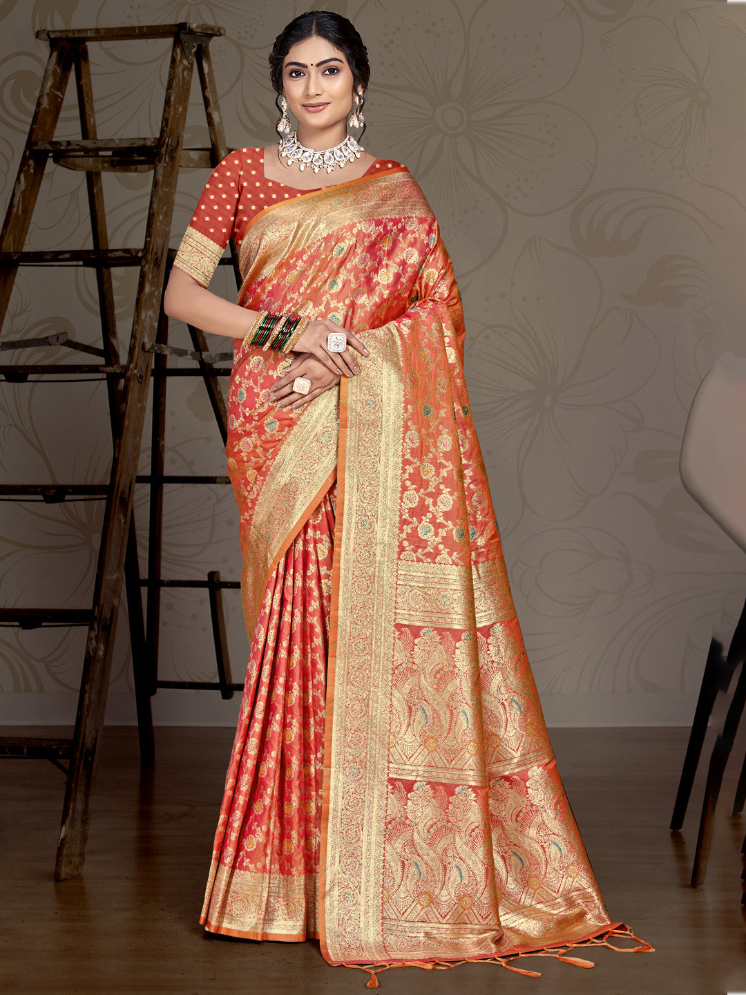 Orange Silk Saree