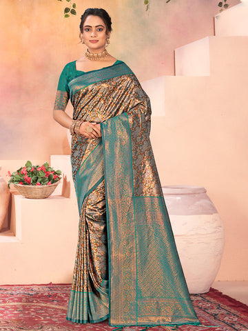 Brown Kanjivaram Silk Saree