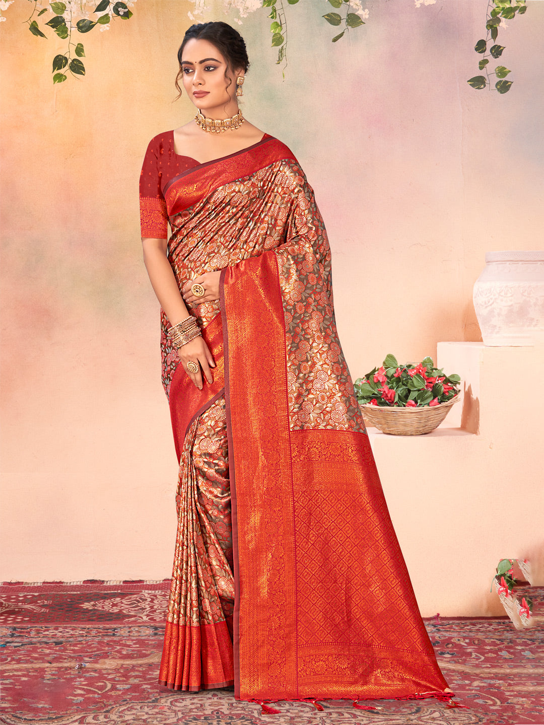 Red Kanjivaram Silk Saree