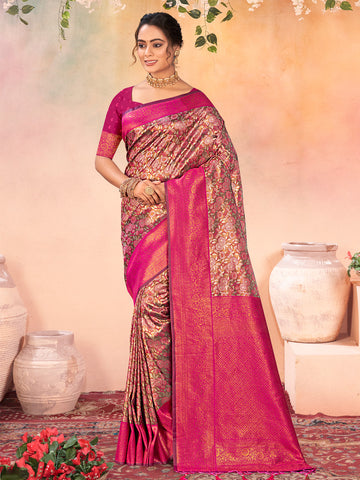 Brown Kanjivaram Silk Saree