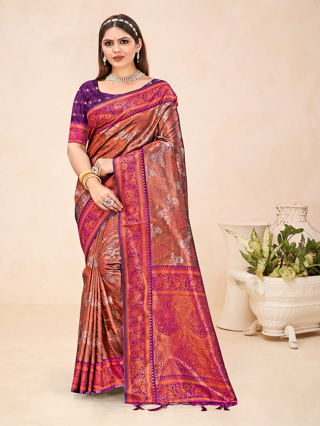 Light Brown Silk Saree