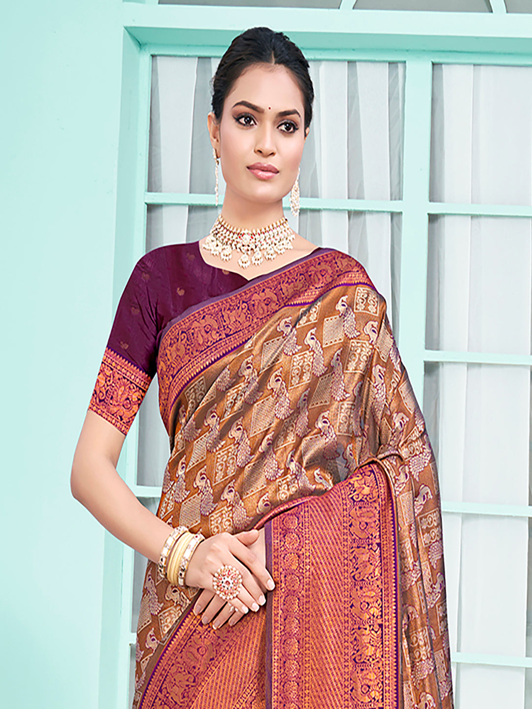 Brown Silk Saree