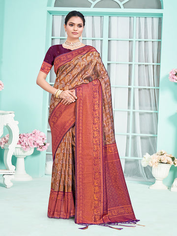 Brown Silk Saree