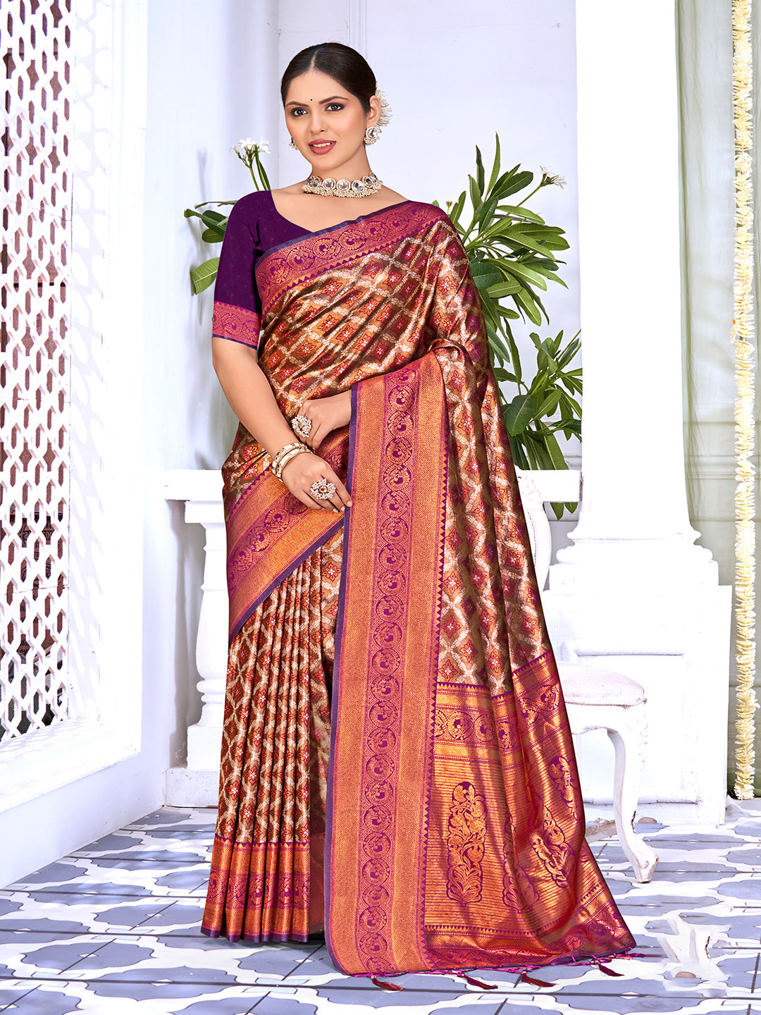 Light Brown Silk Saree