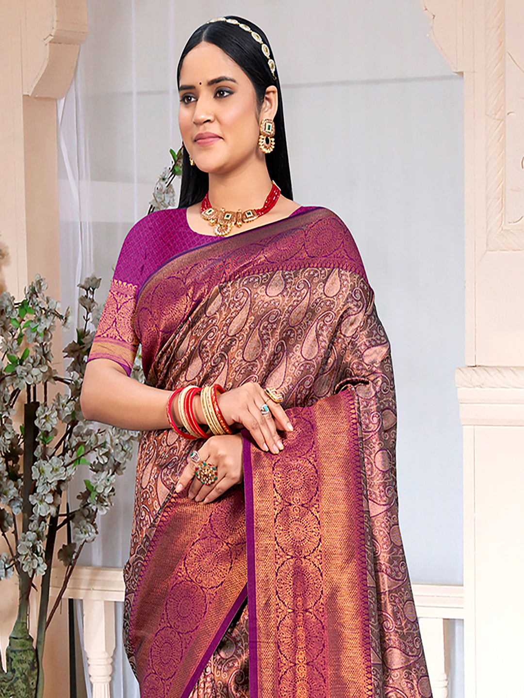 Brown Silk Saree