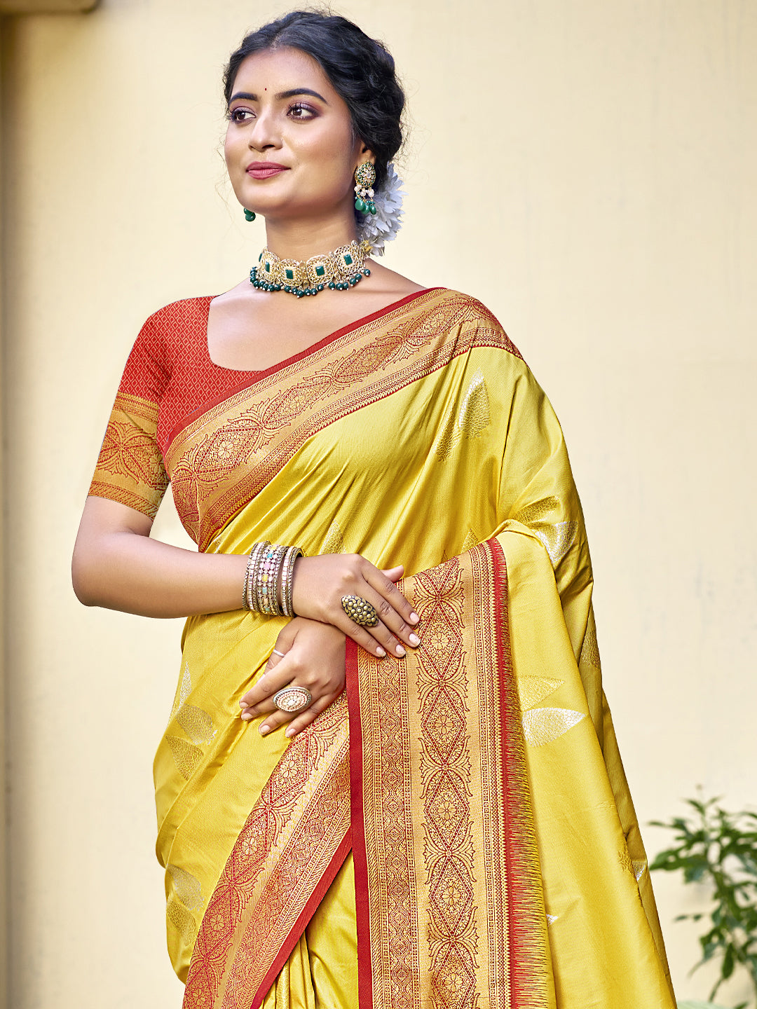 Yellow Silk Saree