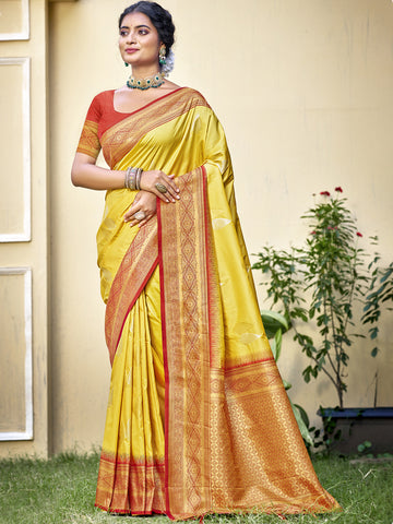 Yellow Silk Saree