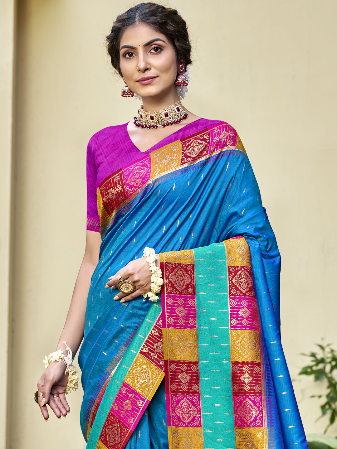 Sky Blue Silk Saree