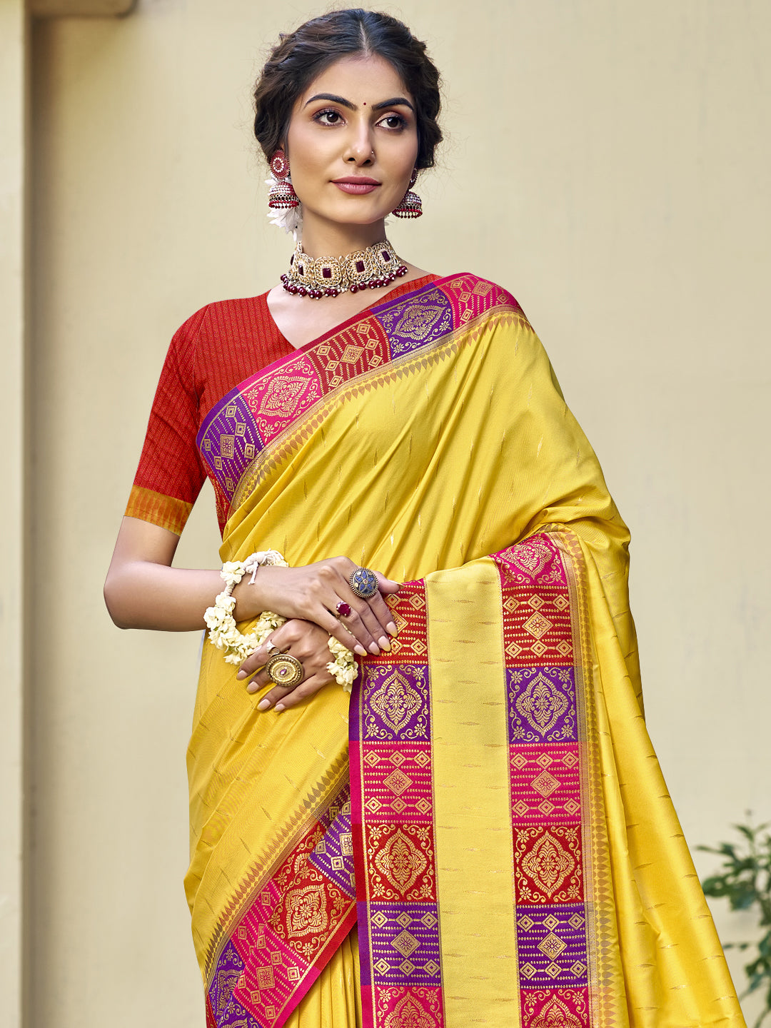 Yellow Silk Saree