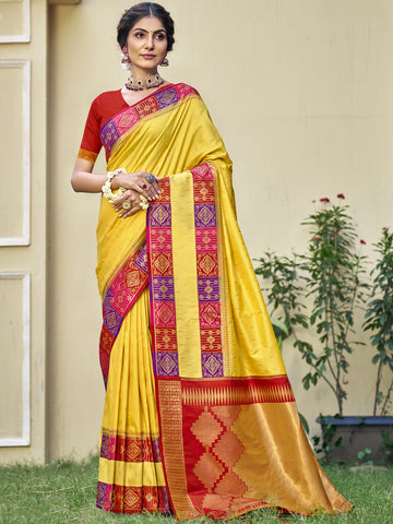 Yellow Silk Saree