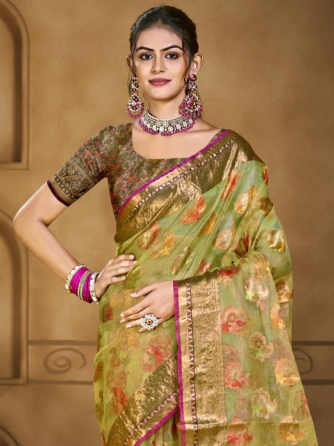 Light Green Organza Saree