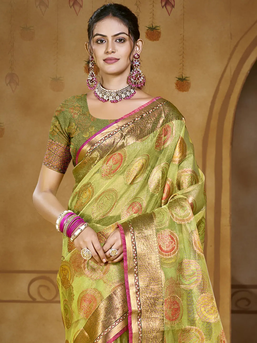 Light Green Organza Saree