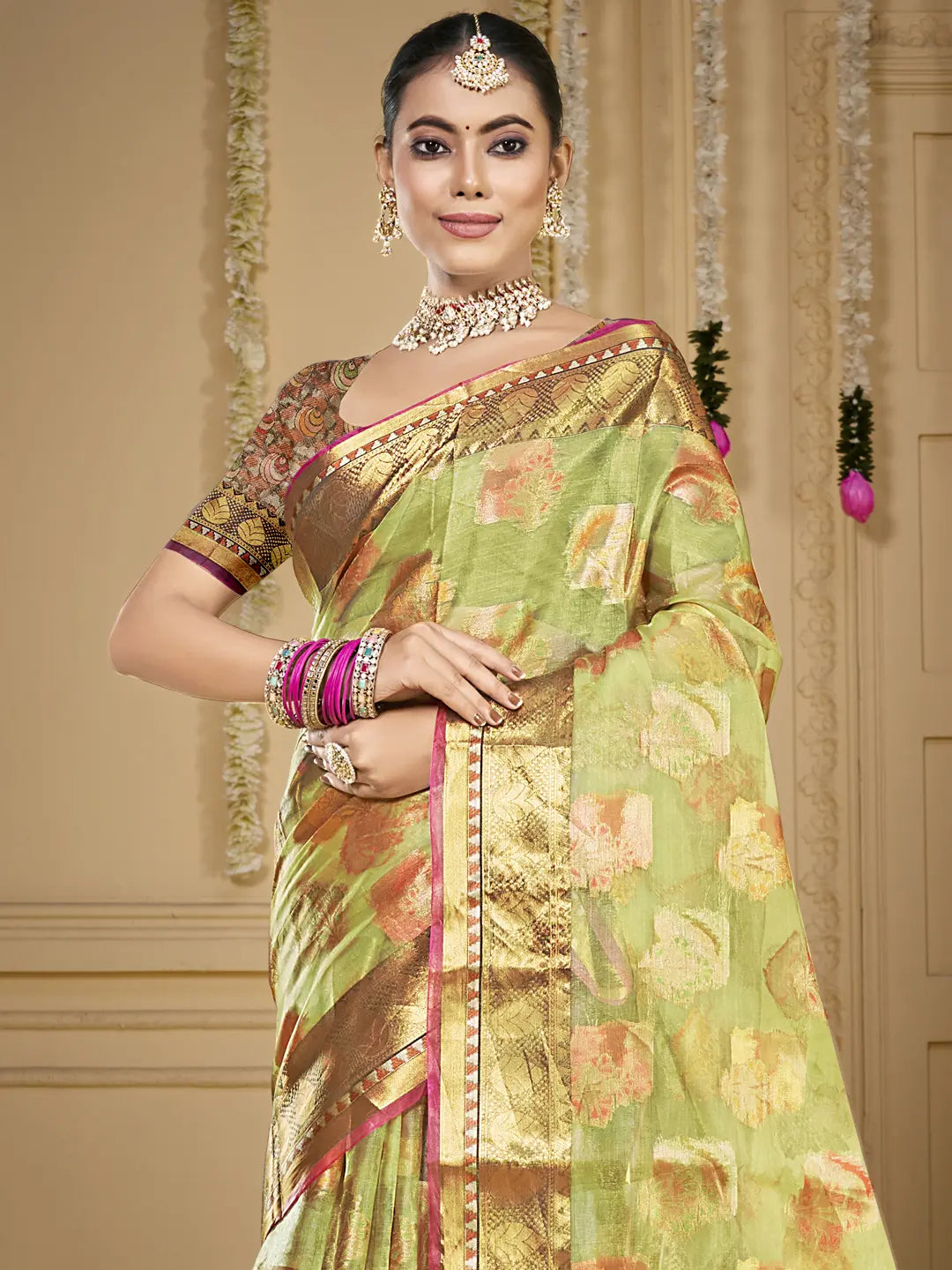 Light Green Organza Saree