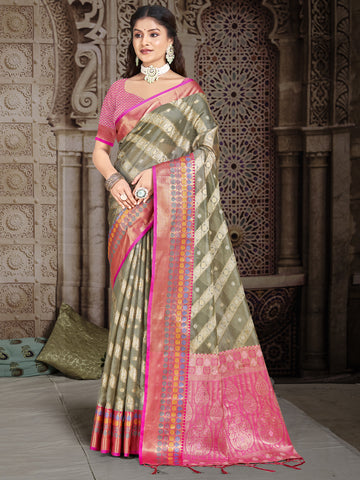 Gray Silk Saree