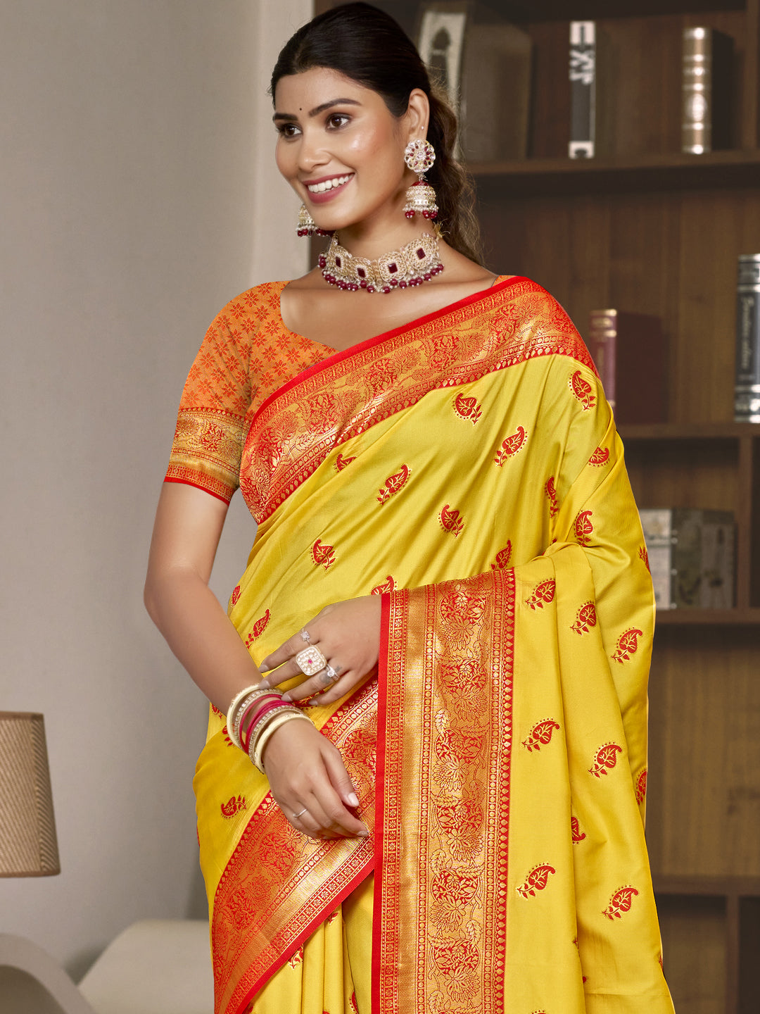 Yellow Silk Saree