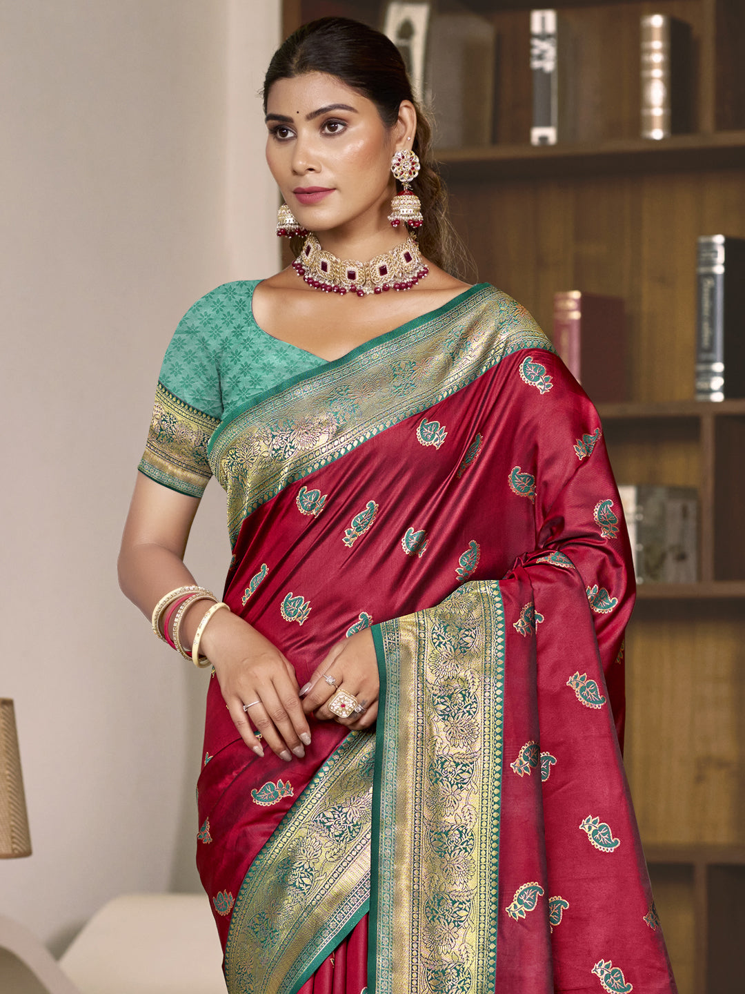 Maroon Silk Saree