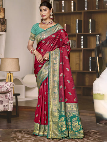 Maroon Silk Saree