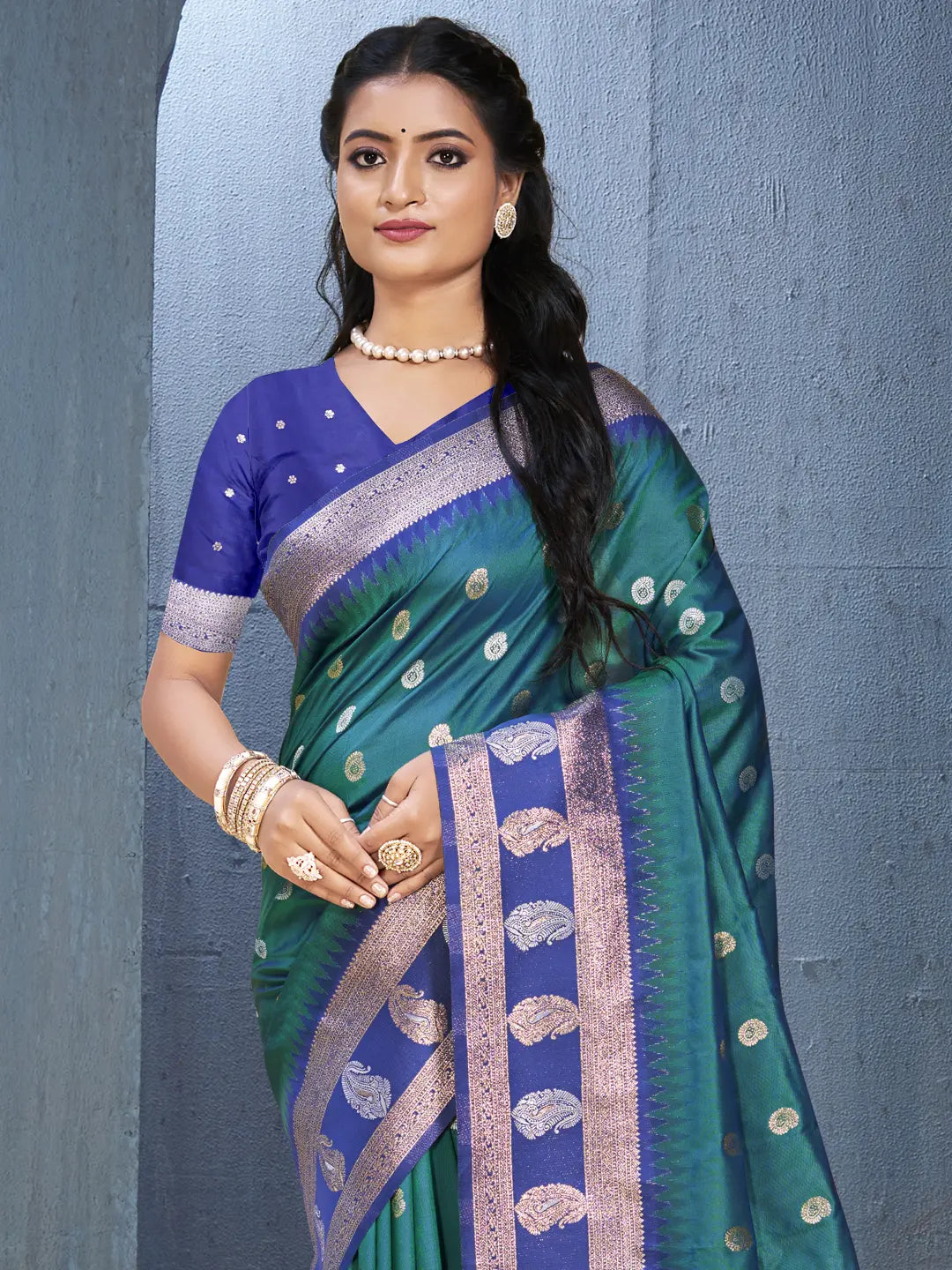 Rama Green Silk Saree