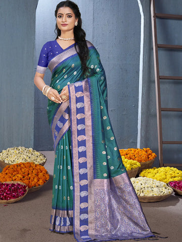 Rama Green Silk Saree