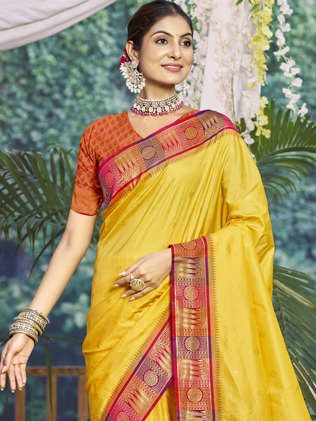 Yellow Silk Saree