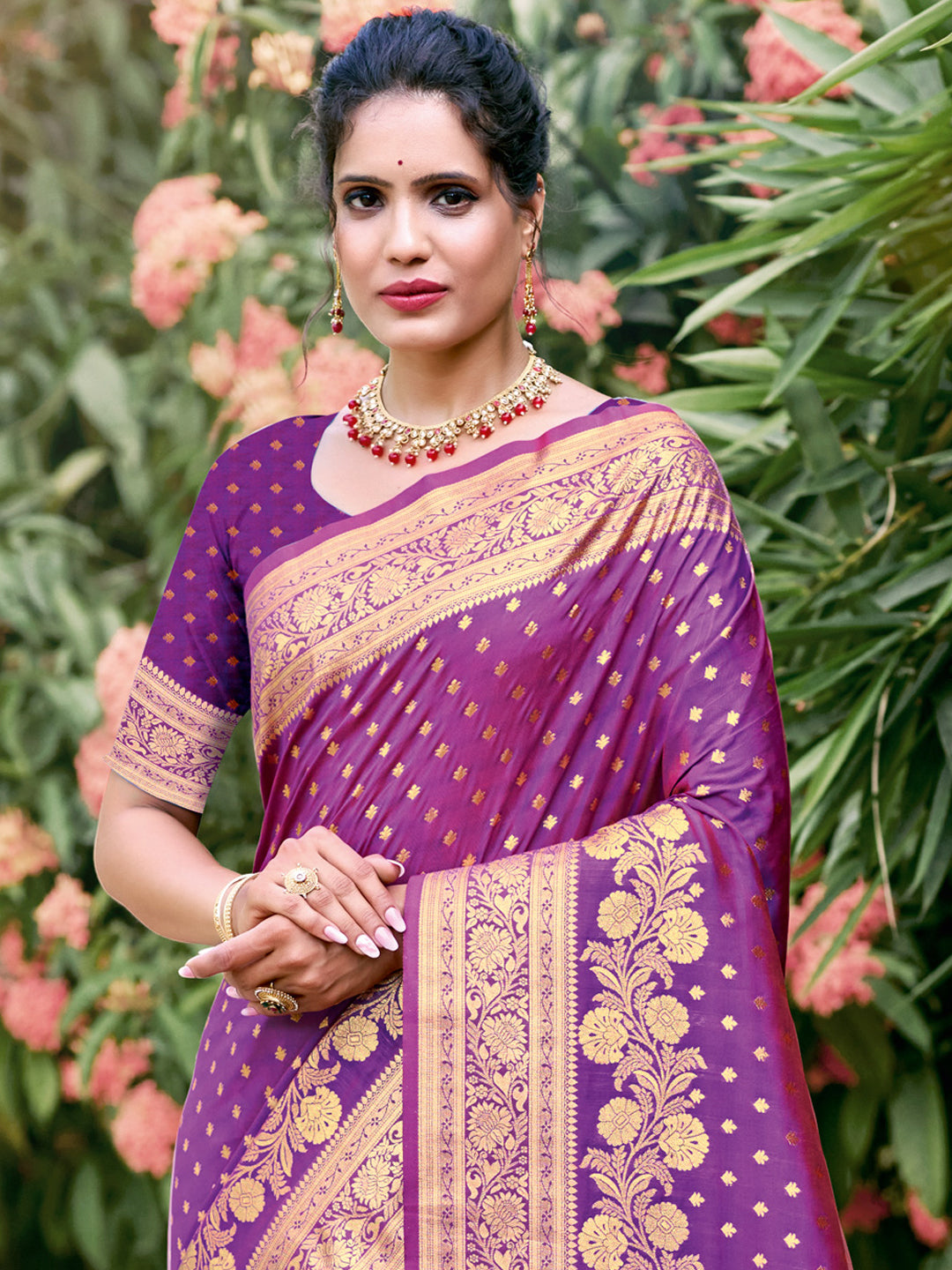 Purple Silk Saree