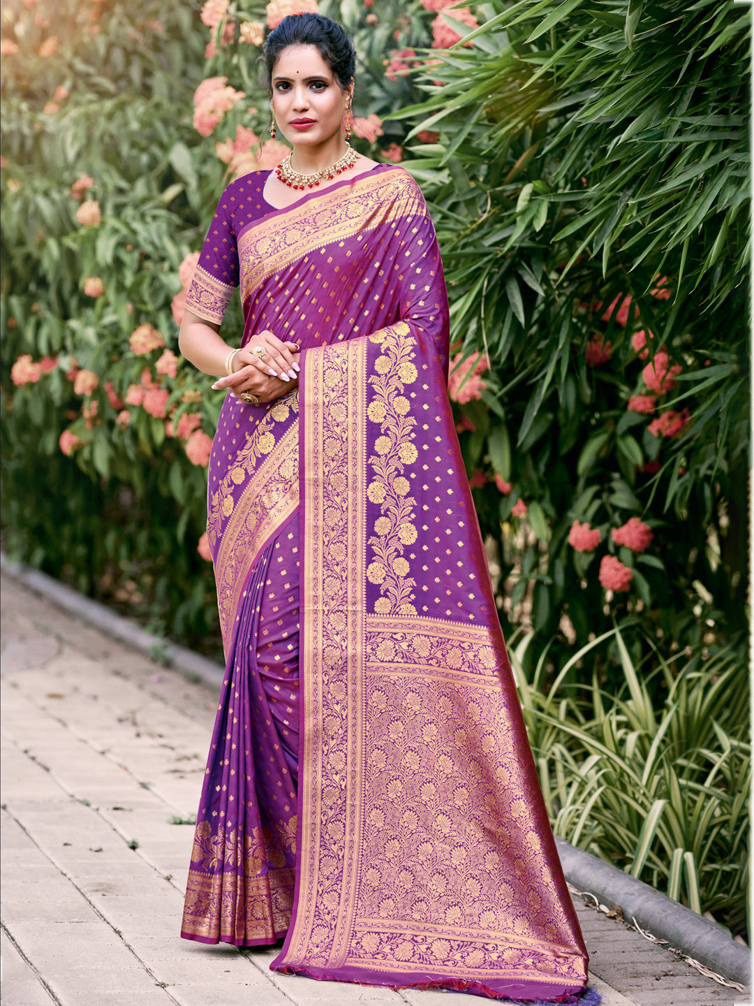 Purple Silk Saree