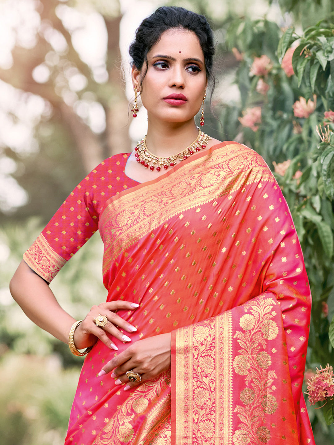 Pink Silk Saree