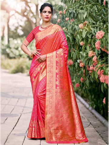 Pink Silk Saree