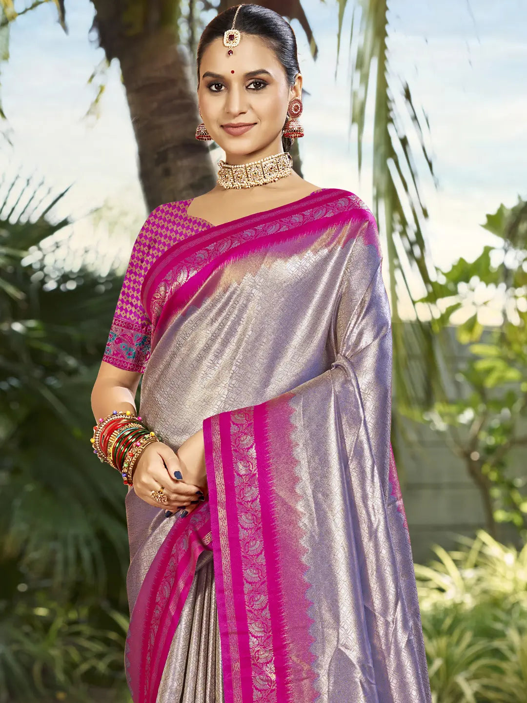 Gray Silk Saree