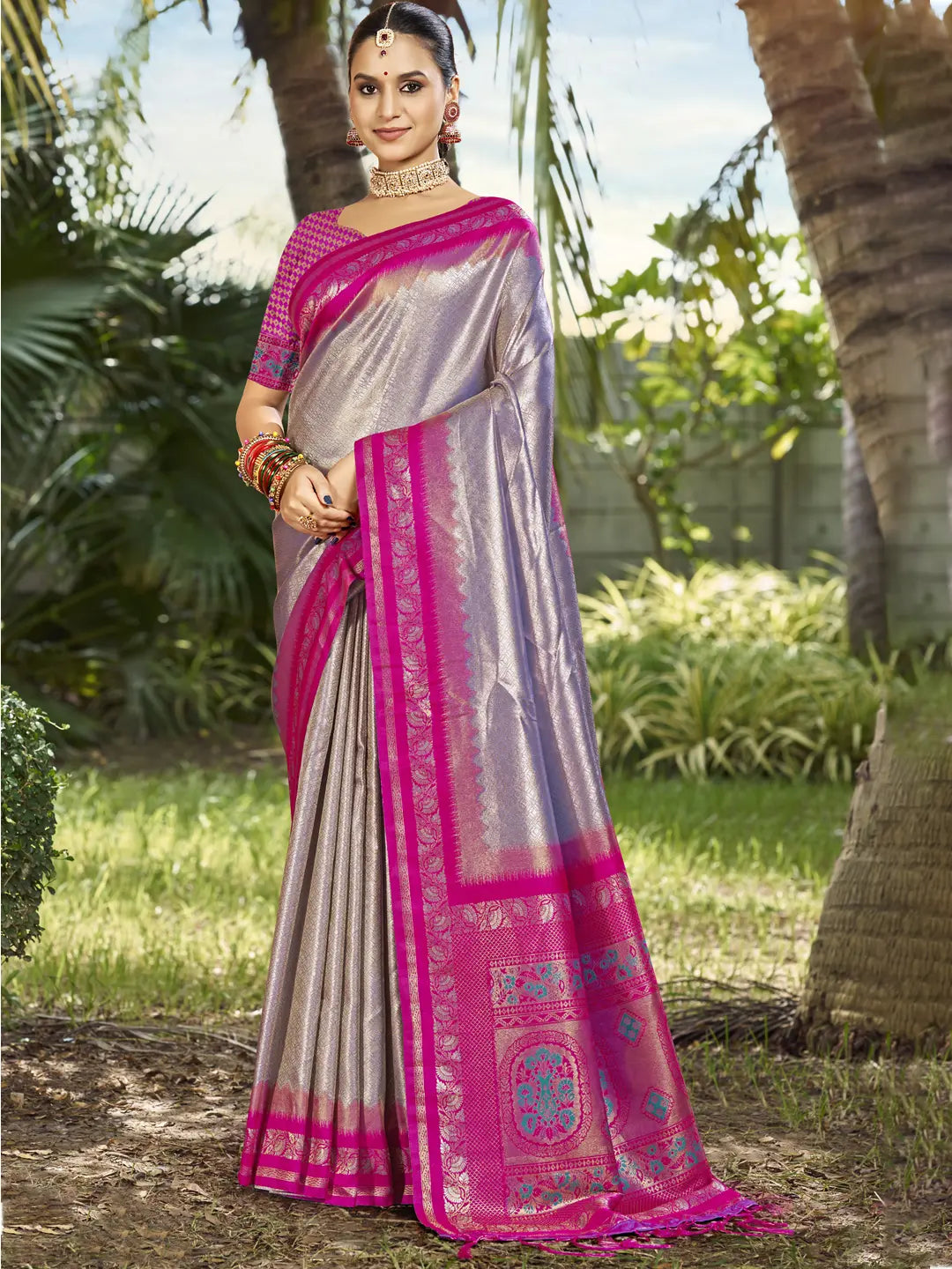 Gray Silk Saree