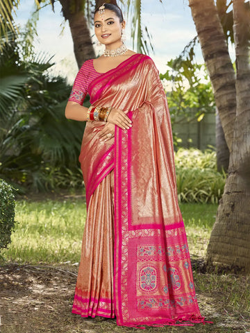 Peach Silk Saree