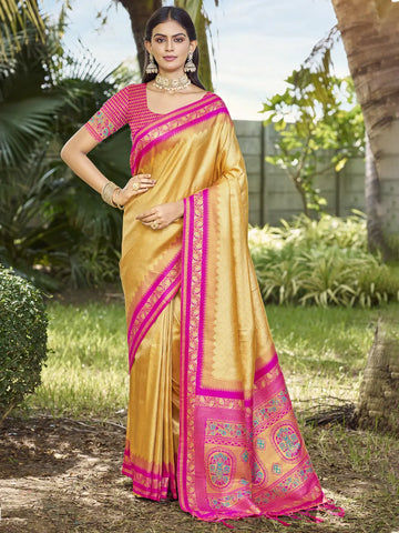 Yellow Silk Saree