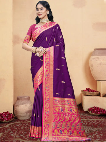 Wine Silk Saree