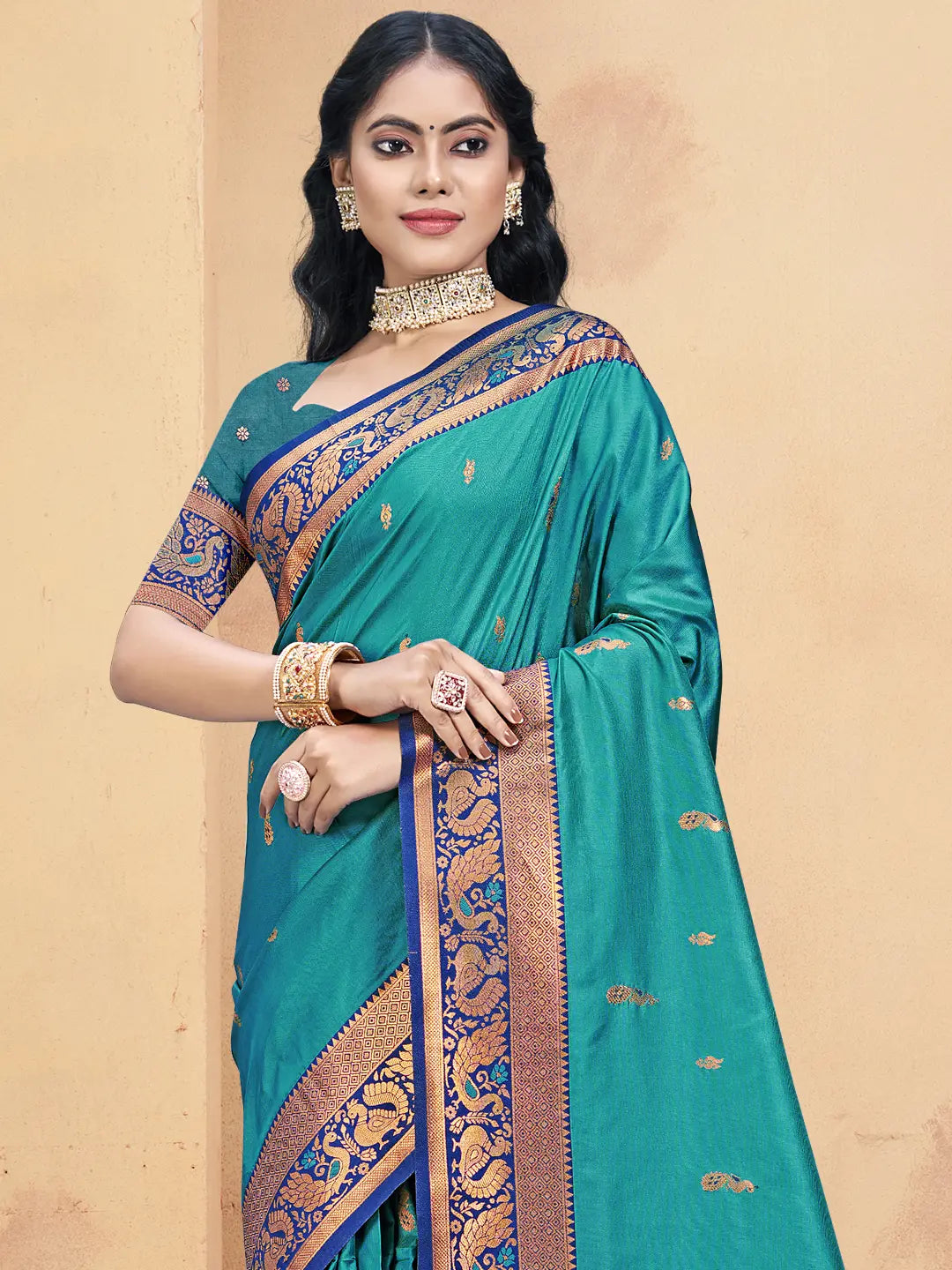 Sky Blue Silk Saree