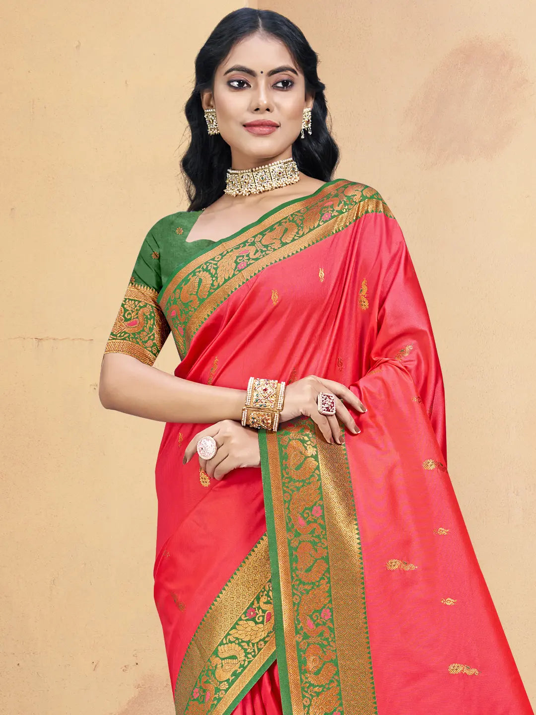 Pink Silk Saree