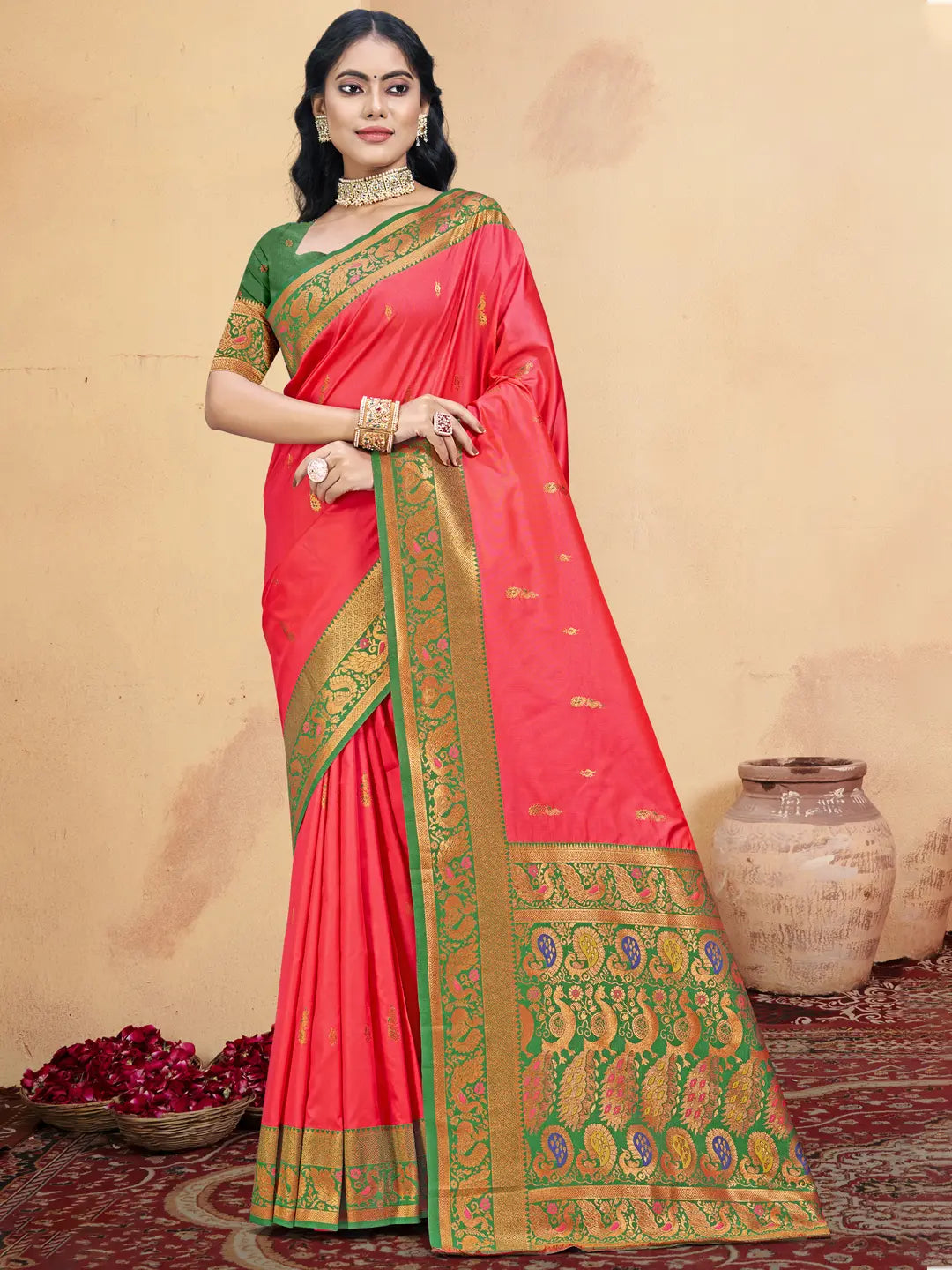 Pink Silk Saree