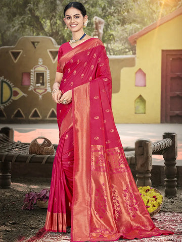 Pink Silk Saree