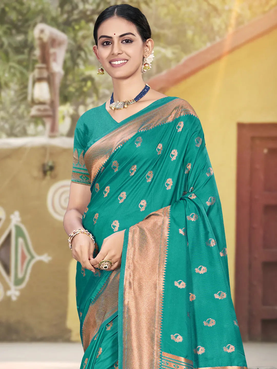 Sea Green Silk Saree