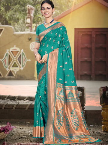 Sea Green Silk Saree