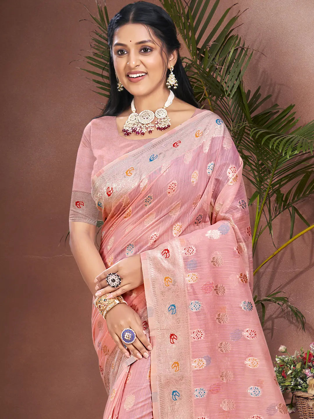 Light Pink Cotton Saree