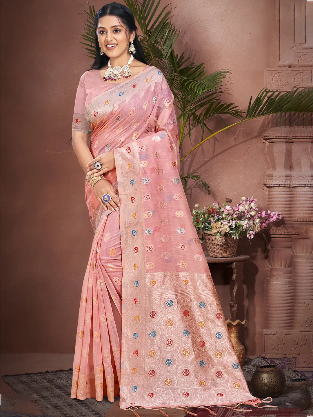 Light Pink Cotton Saree