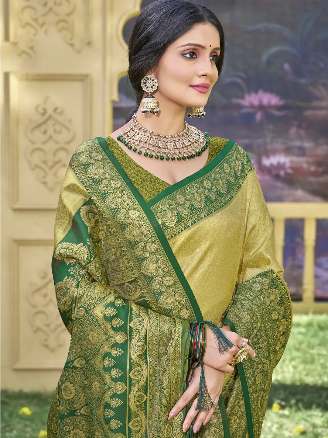 Light Green Banarasi Silk Saree