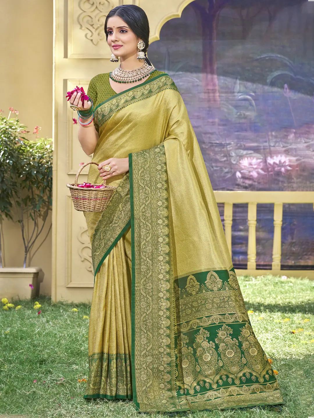 Light Green Banarasi Silk Saree